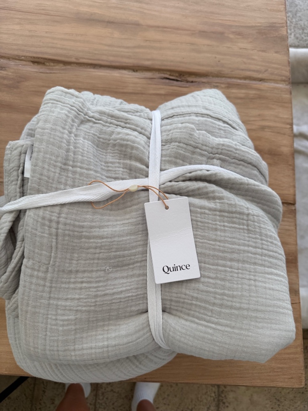 Quince Airy Gauze Throw Blanket — Light Gray King/Cal King